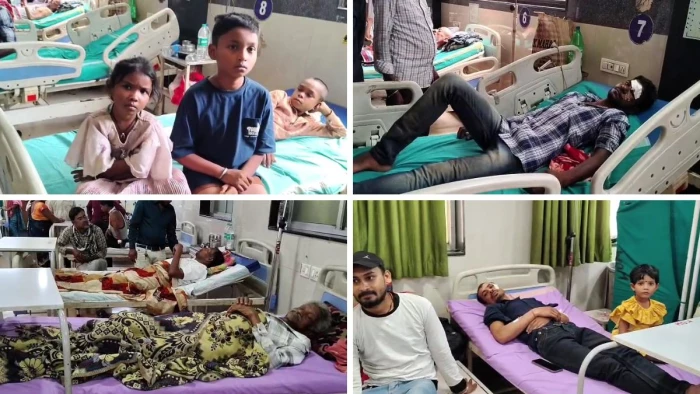 भीषण सड़क हादसा: शादी से लौट रही बस पलटी, बच्चों समेत 19 बाराती घायल