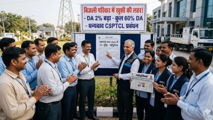 छत्तीसगढ़ के बिजली कर्मियों को बड़ी सौगात: DA बढ़कर हुआ 60%, मई की ...