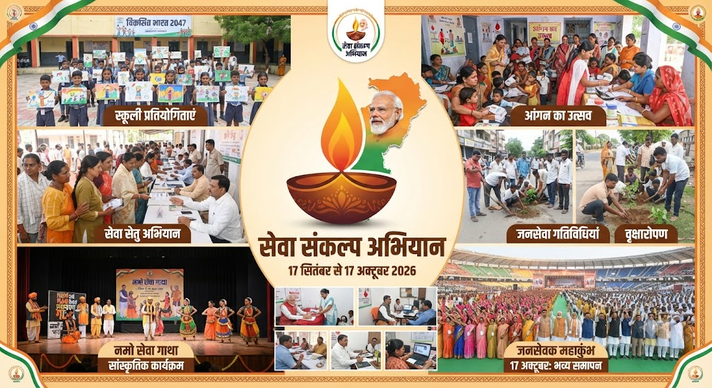 Seva Sankalp Abhiyan: 17 सितंबर से 17 अक्टूबर तक छत्तीसगढ़ में होंगे जनसेवा के 25 कार्यक्रम