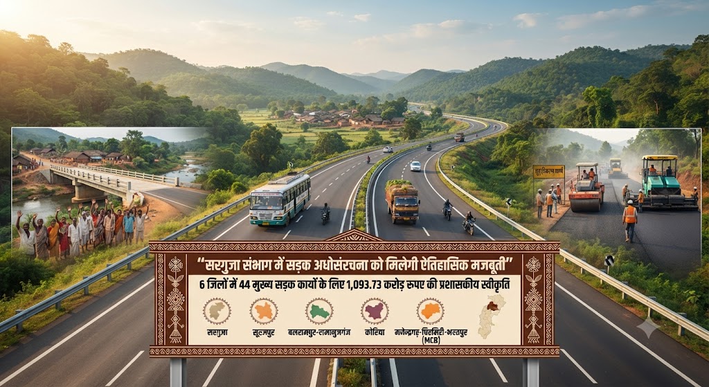 Surguja Road Development News: 6 जिलों में 44 सड़क परियोजनाओं को मंजूरी, 1,093 करोड़ से मजबूत होगा सड़क नेटवर्क