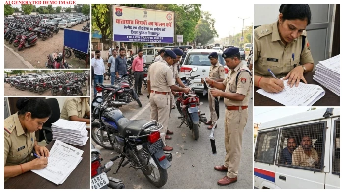 Traffic Police News: नंबर प्लेट छिपाने वालों पर कार्रवाई तेज, 724 वाहन जब्त और 7.24 लाख रुपये के चालान
