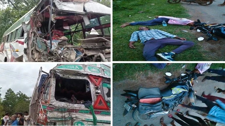 Chhattisgarh Road Accident: कवर्धा में दो बाइकों की भिड़ंत में एक की मौत, धरमजयगढ़ में बस-ट्रक टक्कर से कई घायल